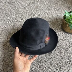 Stetson Sovereign Vintage Fur Felt Firenze Fedora Hat Sz 7 1/4 Black